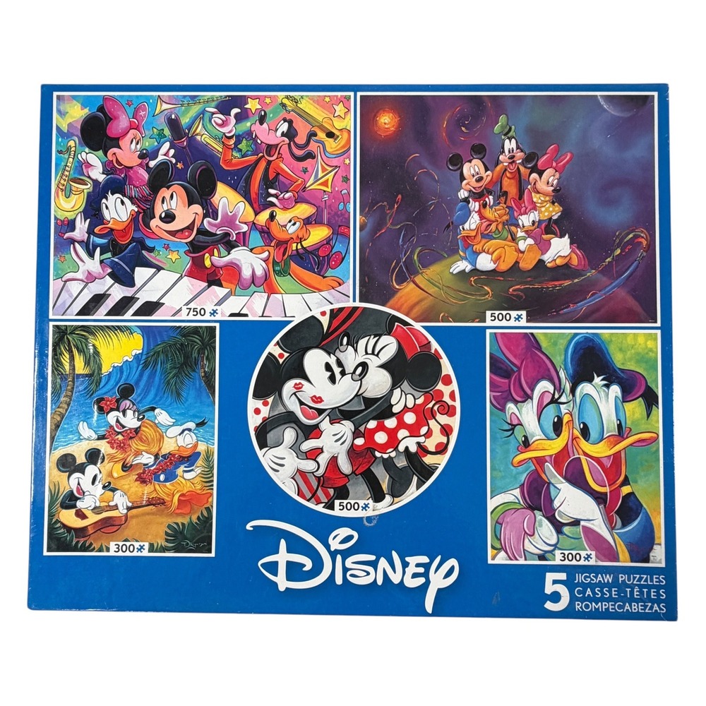 Disney Ceaco 5 Jigsaw Puzzles Multipack Mickey Minnie Goofy *Read Description
